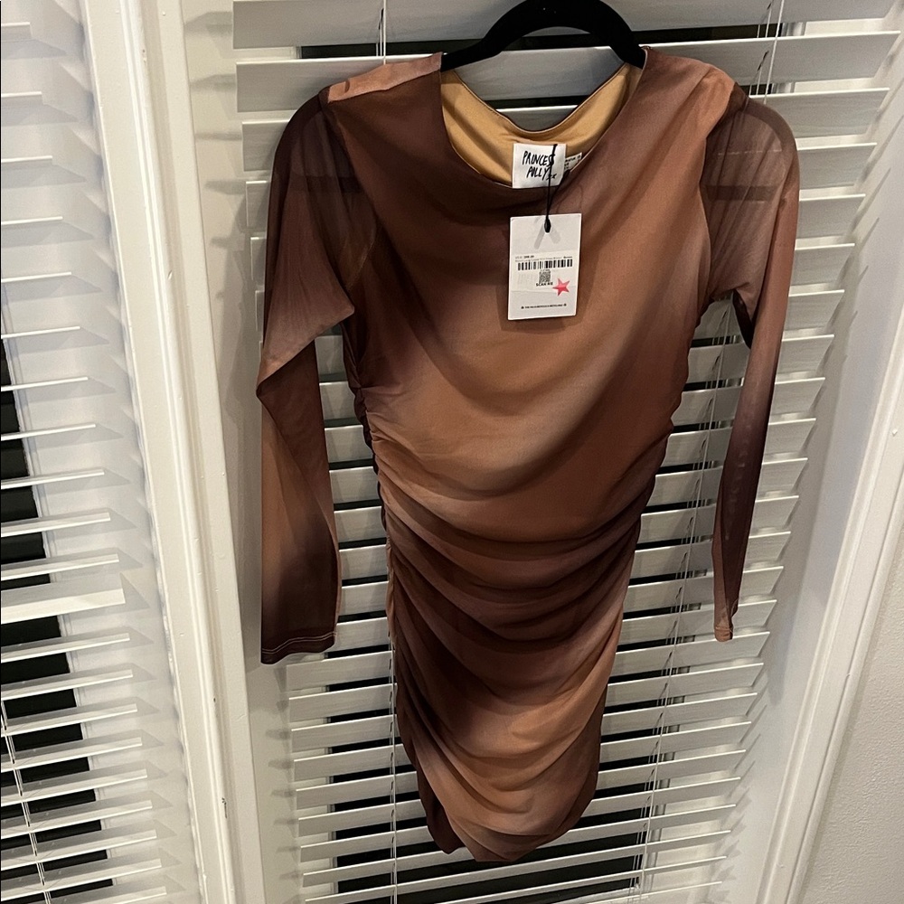 Princess Polly Gradient Brown Long Sleeve Dress